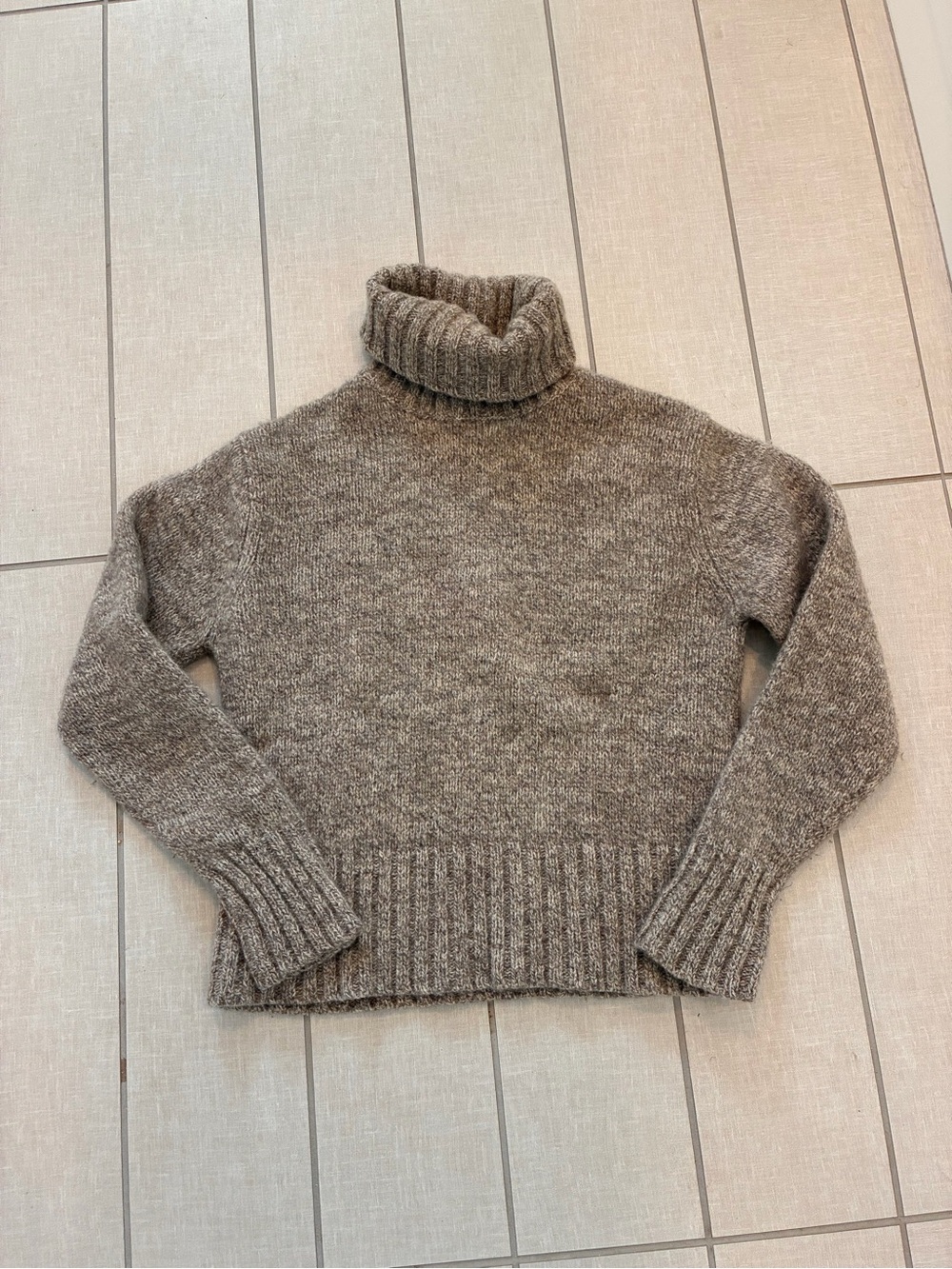 mercer & madison Taupe Heather Knit Turtleneck Sweater